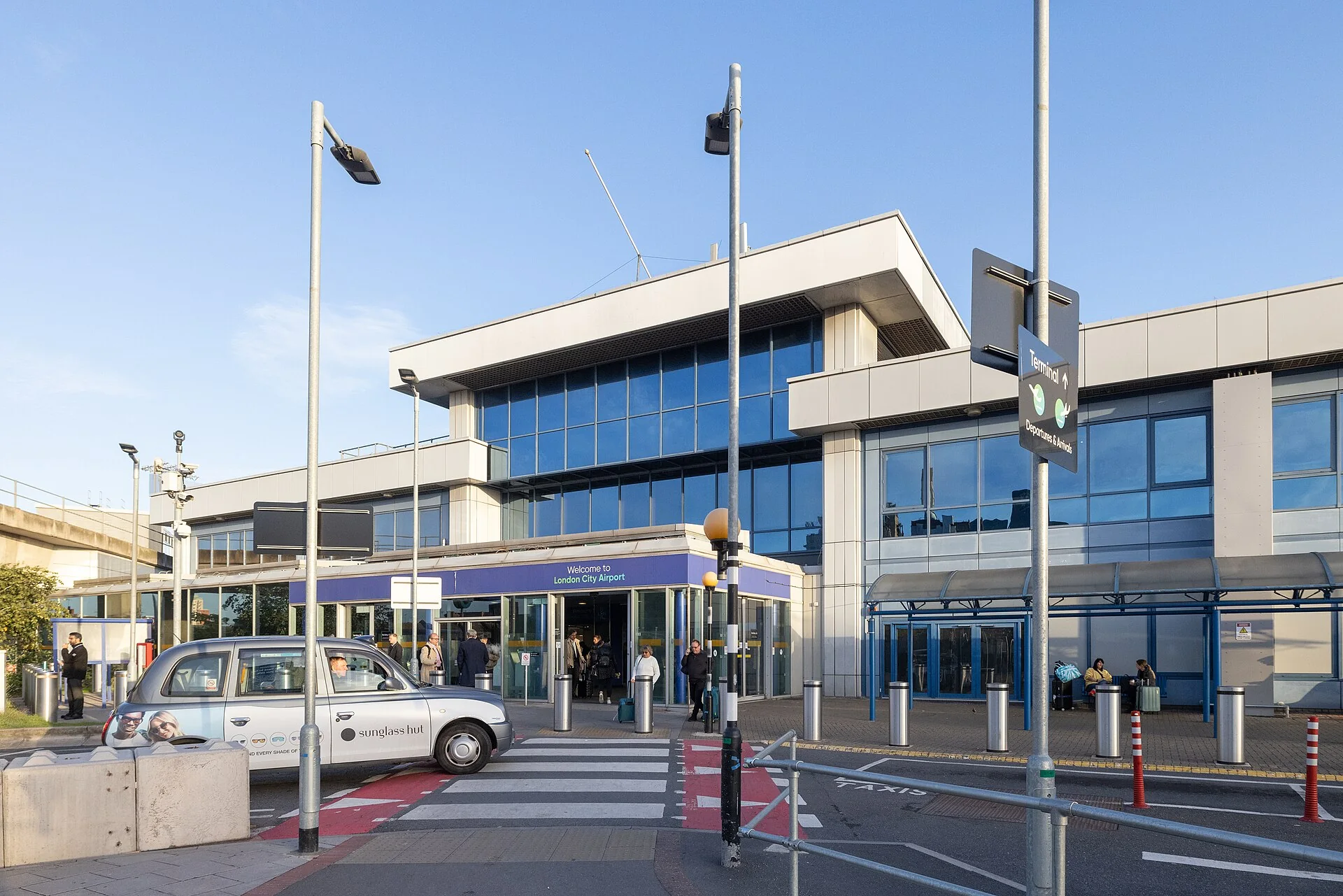 Exterior of the London City Airport passenger terminal